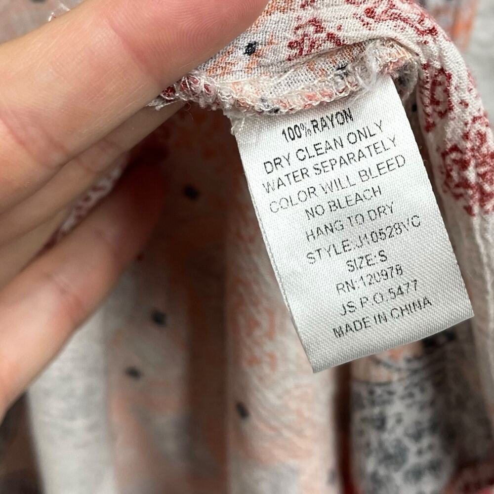 Vici Patchwork Print Duster Small Boho Brown Crea… - image 5